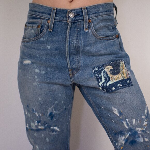 Upcycled Levi’s 501 S Jeans – One of a Kind - Picture 2 of 5